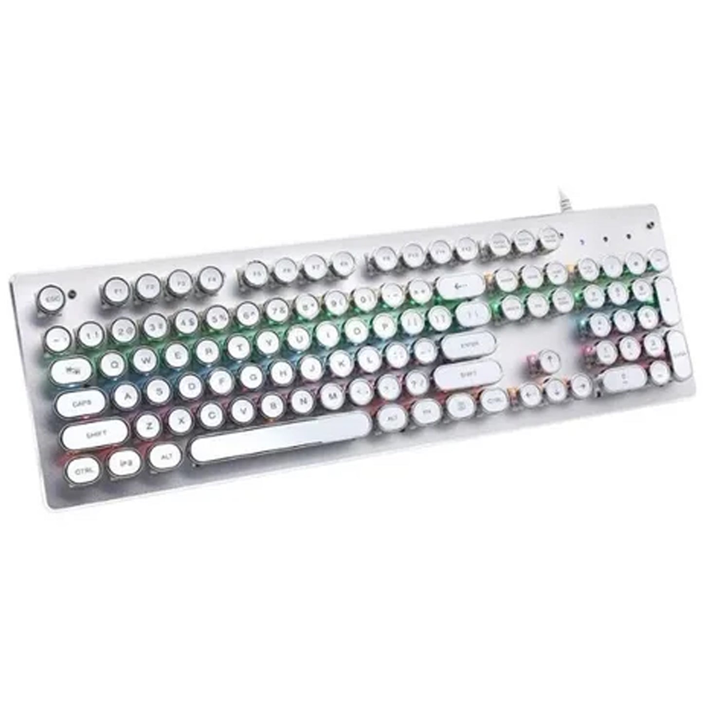 Teclado Gamer PM-1045R Blanco Switch Blue Panther