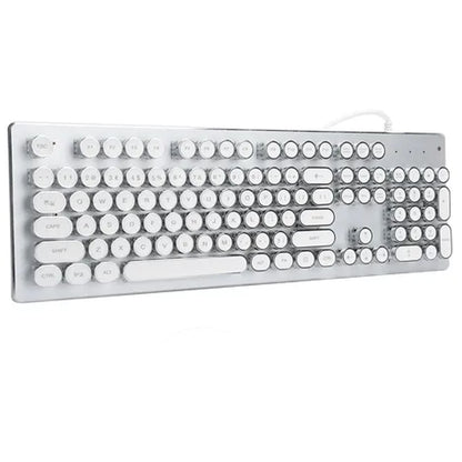 Teclado Gamer PM-1045R Blanco Switch Blue Panther