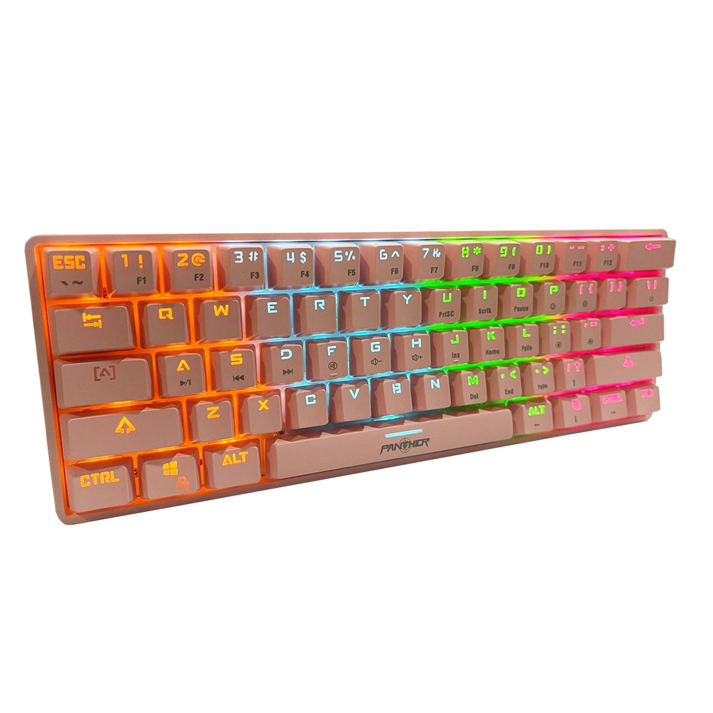 Teclado Gamer  60% PM-615 Rosa Switch Blue Panther