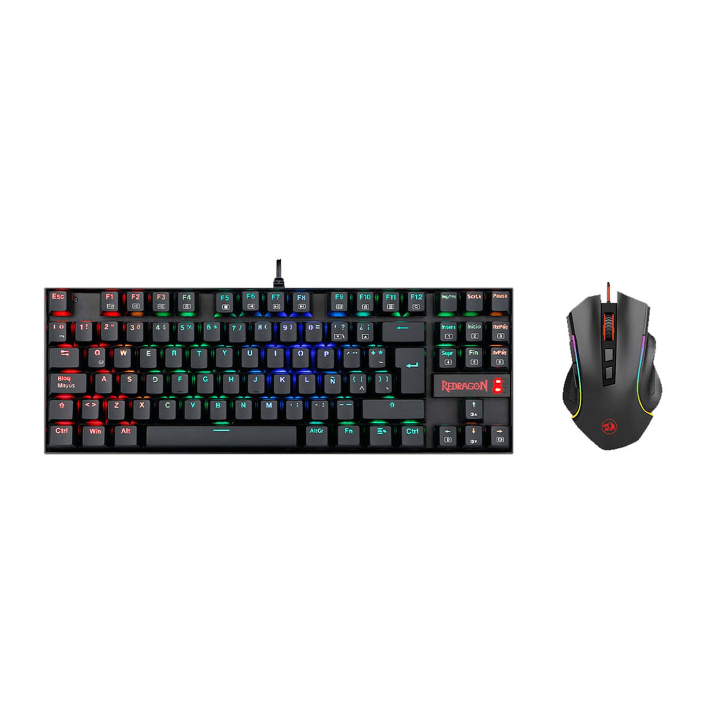 Kit Redragon Teclado Kumara Y Mouse Griffin K552rgb-ba-sp