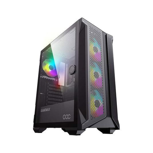 Gabinete Gamer Brufen C1 Black Mid Tower + 3 Ventiladores