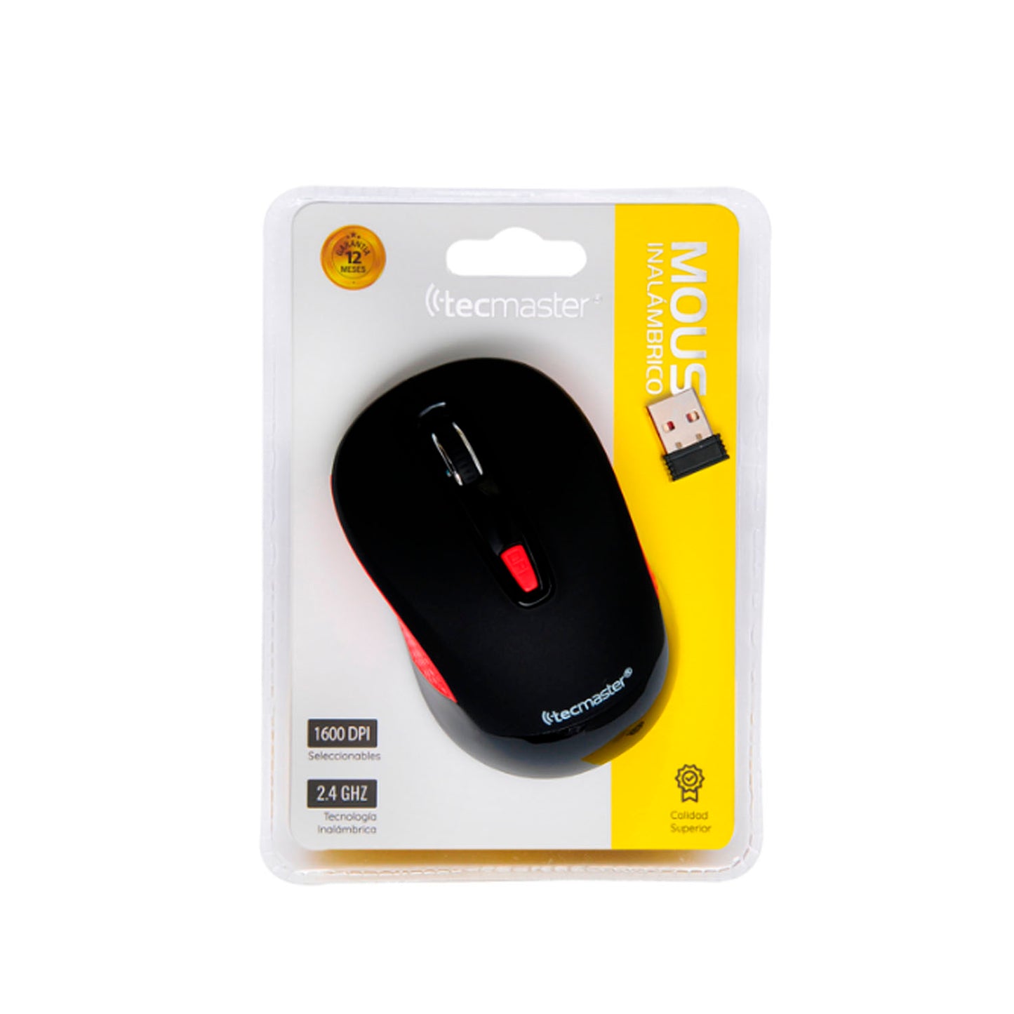 Mouse Optico Inalambrico Rojo TM-MO382RG-RD - Crazygames