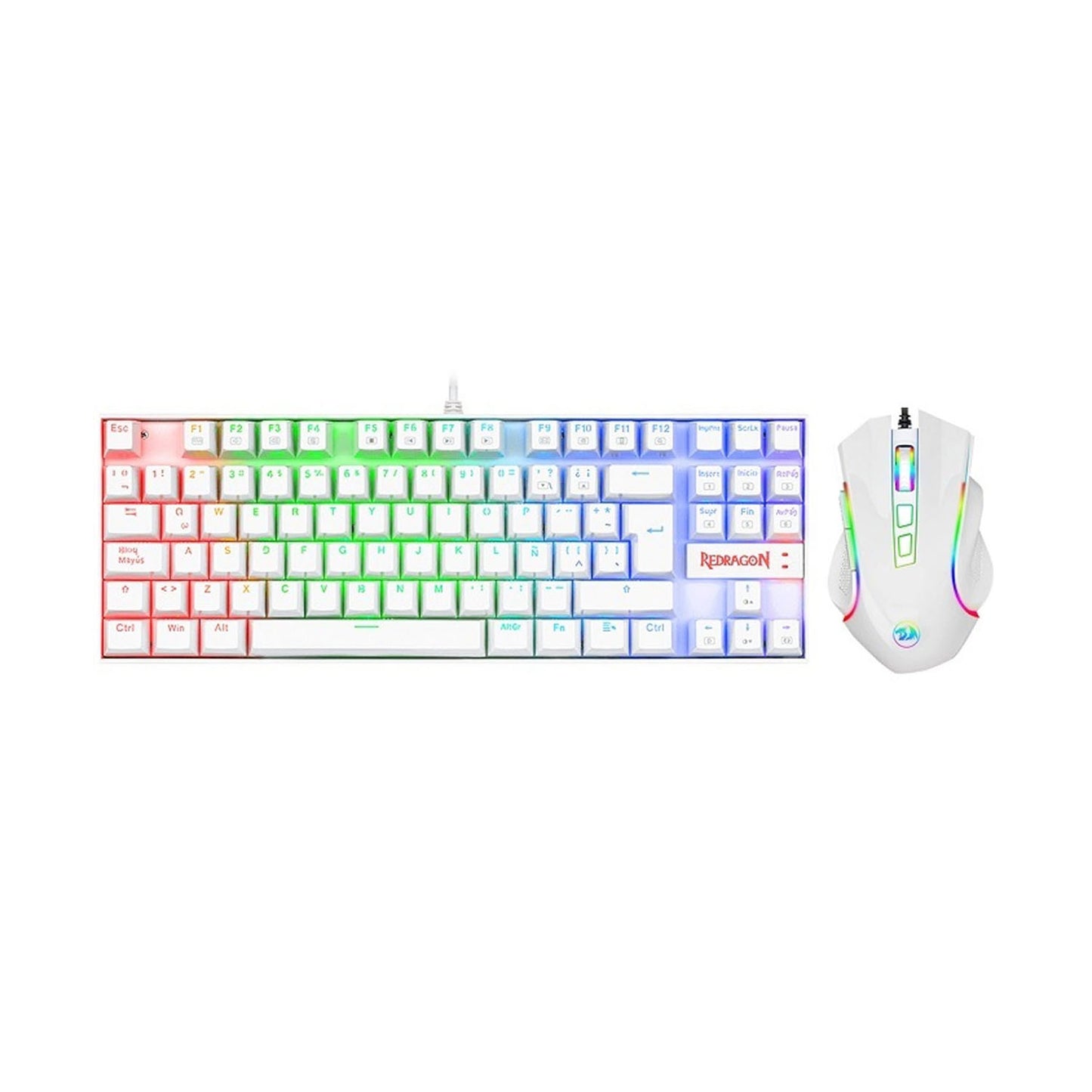 Kit Redragon Teclado Kumara Y Mouse Griffin K552RGB Blanco