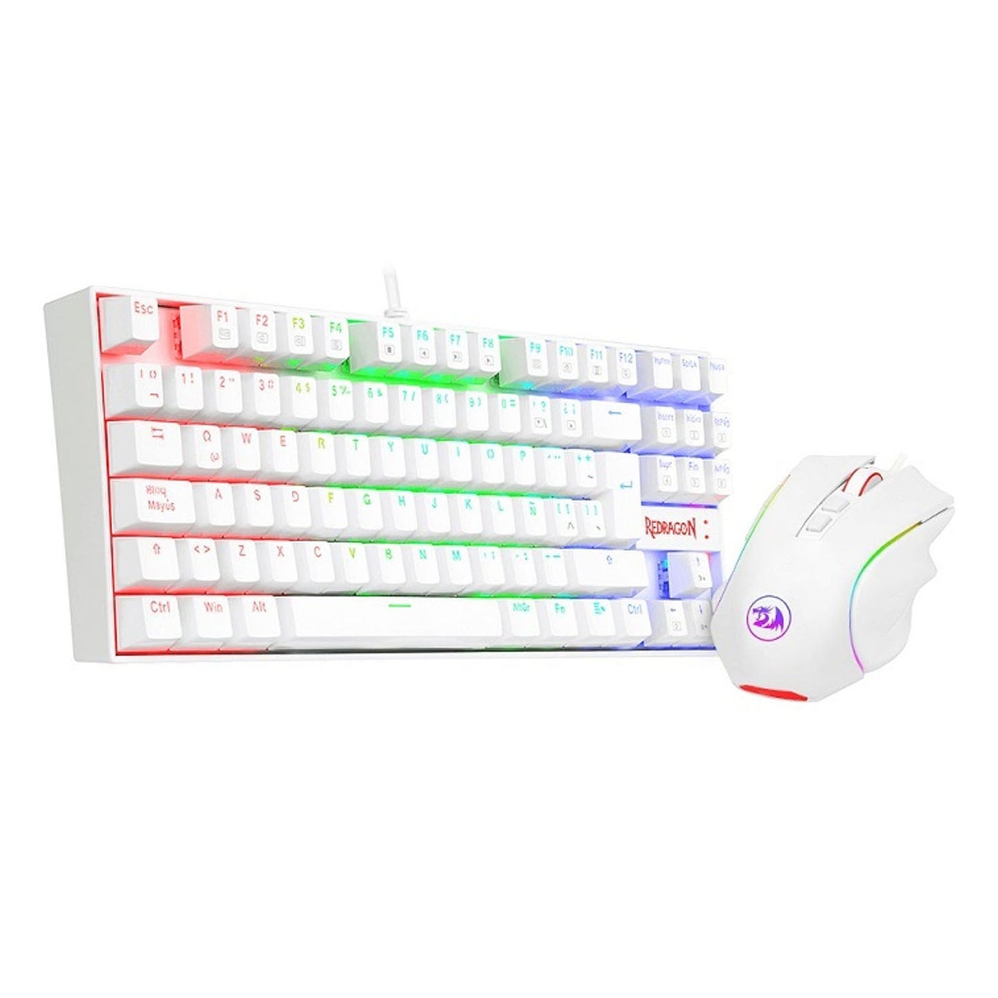 Kit Redragon Teclado Kumara Y Mouse Griffin K552RGB Blanco