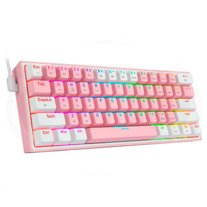 Teclado Redragon Fizz Pro 60% RGB Pink/White - Crazygames