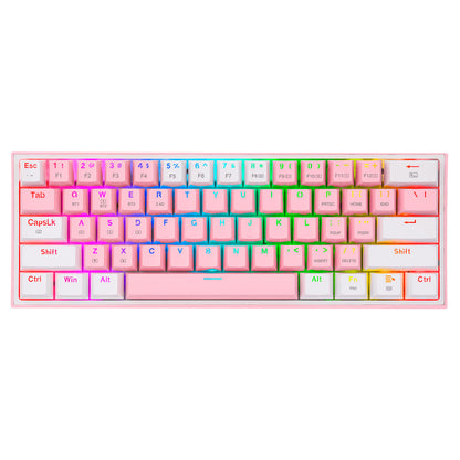 Teclado Redragon Fizz Pro 60% RGB Pink/White - Crazygames