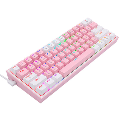 Teclado Redragon Fizz Pro 60% RGB Pink/White - Crazygames