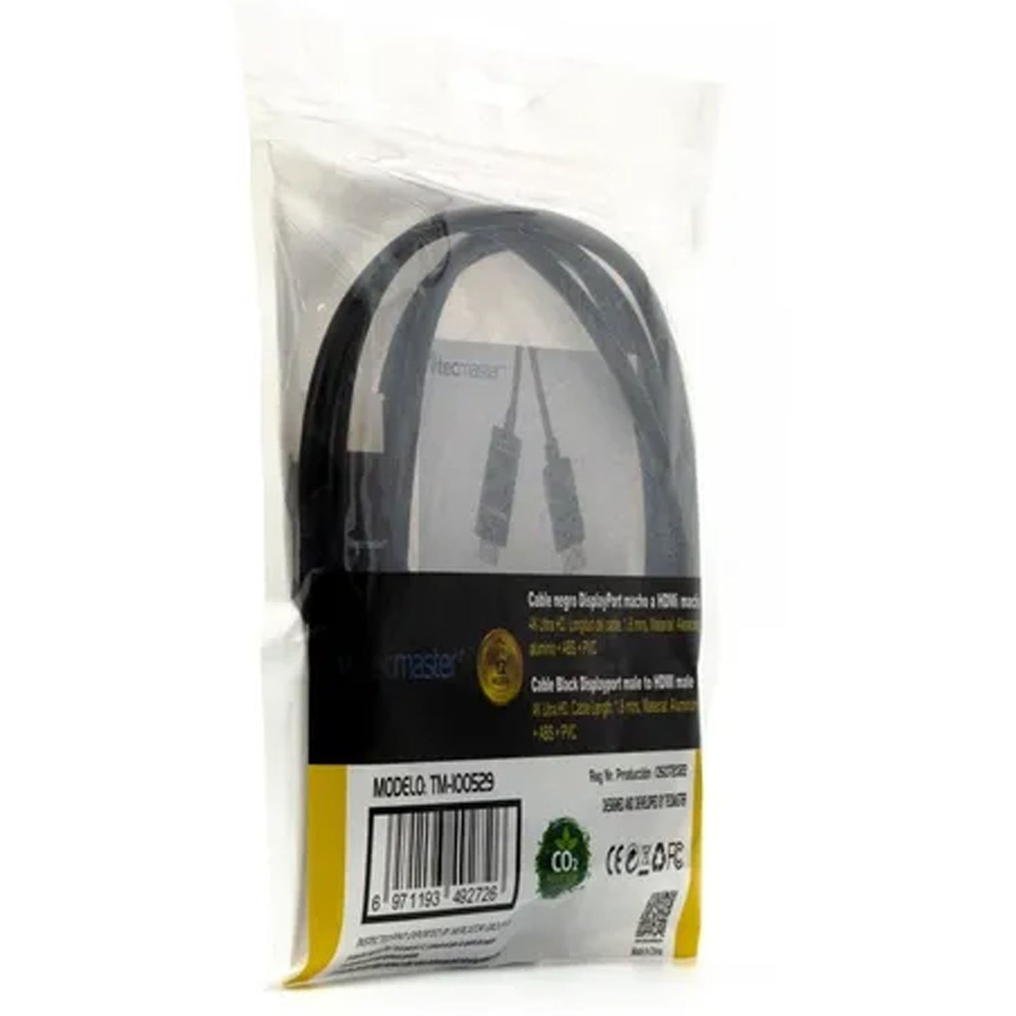 Cable Displayport macho a HDMI macho 4k 1.8m TM-100529