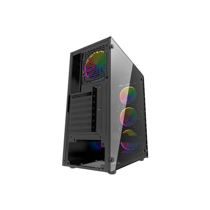 Gabinete Gamer Morpheus JX188-11 Black incluye 4 Fan RGB