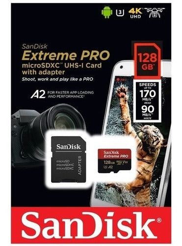 Memoria Micro Sd Sandisk Extreme Pro 128gb 170 Mb/s