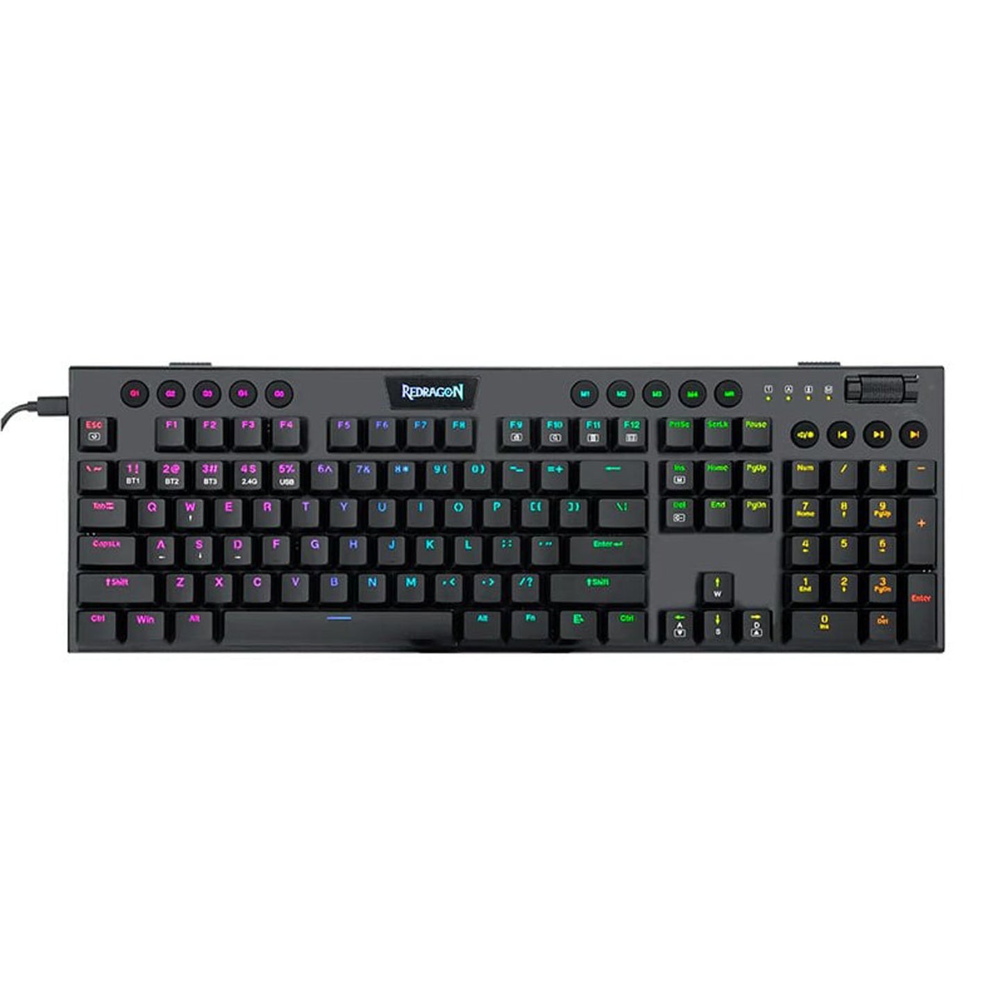 Teclado Gamer Redragon Horus Negro K618 Sw Red Inalambrico