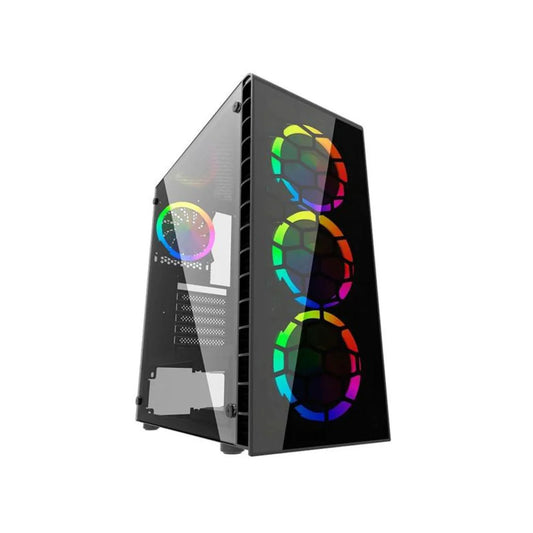 Gabinete Gamer Morpheus JX188-11 Black incluye 4 Fan RGB