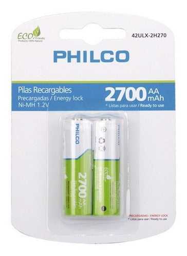 Blister 2 Pilas Philco Recargables Aa 2700 Mah