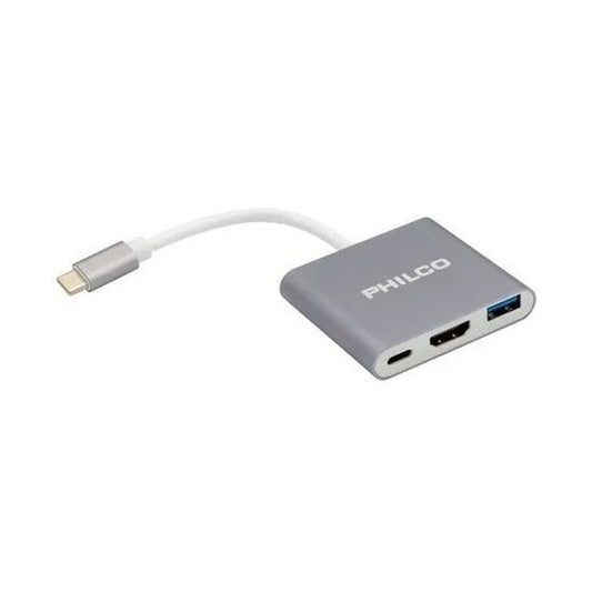 Adaptador Hub 3 En 1 De Tipo-c A Usb 3.0/hdmi/tipo-c  42178