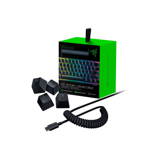 Kit De Teclas Razer PBT + COLIED CABLE - 120 Teclas Black