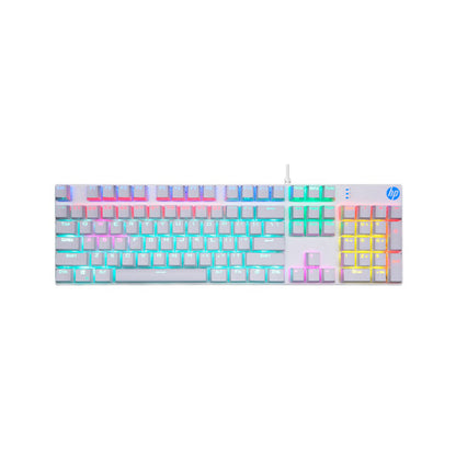 Teclado Mecanico Hp Gk400f White - Sw Blue Layout Español