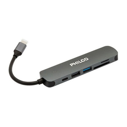 Adaptador Multipuertos 6 En 1 Usb Tipo-c Philco 42179