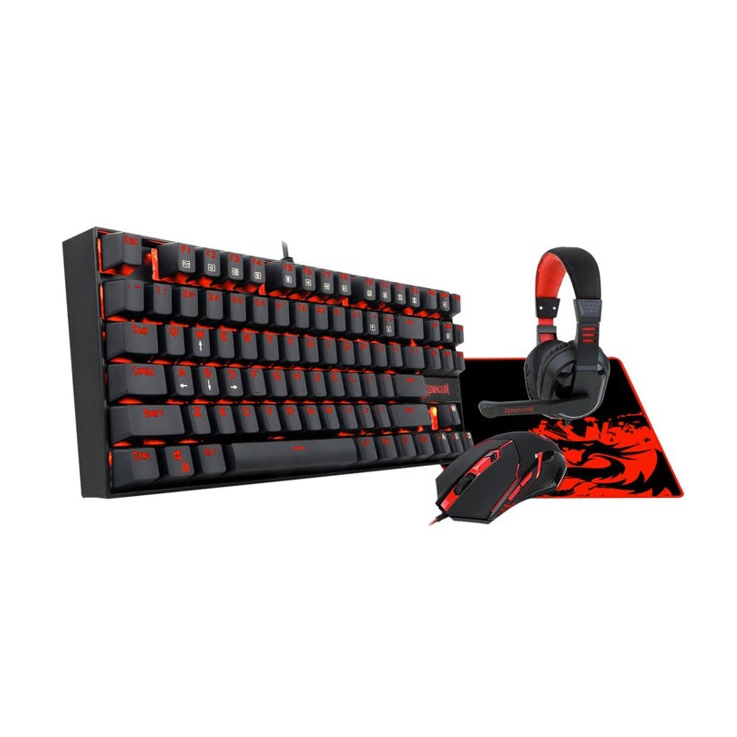 Kit 4 en 1 Redragon K552-BB-2 Teclado/Mouse/Audífono/Padmous