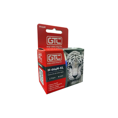 Cartucho De Impresora 664 XL Black GTC Compatible HP 22ml