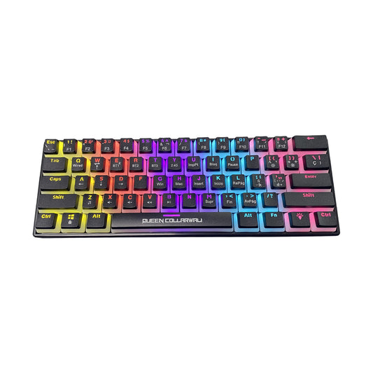 Teclado Gamer Inalámbrico 60% QK-61P8 SW Azul Ingles