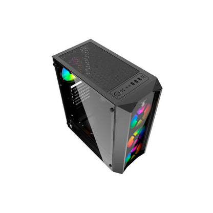 Gabinete Gamer Morpheus JX188-17 Black Incluye 4 Fan RGB