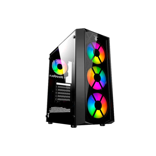 Gabinete Gamer Morpheus JX188-17 Black Incluye 4 Fan RGB