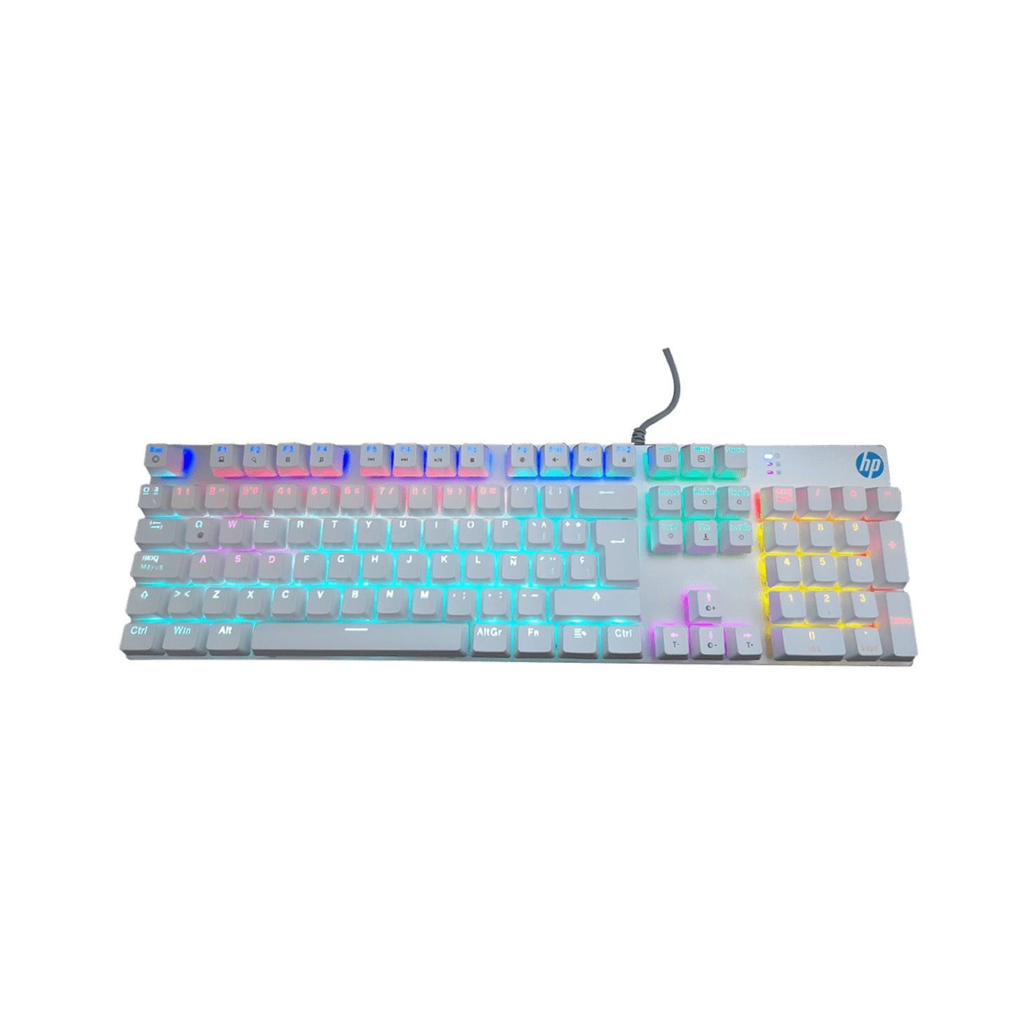 Teclado Mecanico Hp Gk400f White - Sw Blue Layout Español